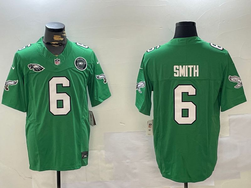 Men Philadelphia Eagles #6 Smith Green Throwback 2024 Nike Vapor Limited NFL Jersey style 3->philadelphia eagles->NFL Jersey